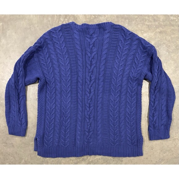 Lauren Ralph Lauren Women's 1X Crew Neck Pullover Sweater Purple Chunky Knit - Picture 2 of 6